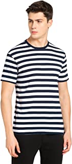 Men's Navy & Charcoal Melange Regular Fit T-Shirt